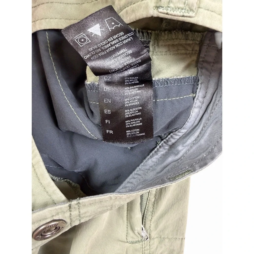Kuhl Cargo Shorts Womens Size 4 Green Hiking Camping Zipper Pockets